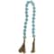 45" Handmade Round Frosted Glass Bead Garland with Tassels & Knotted Jute